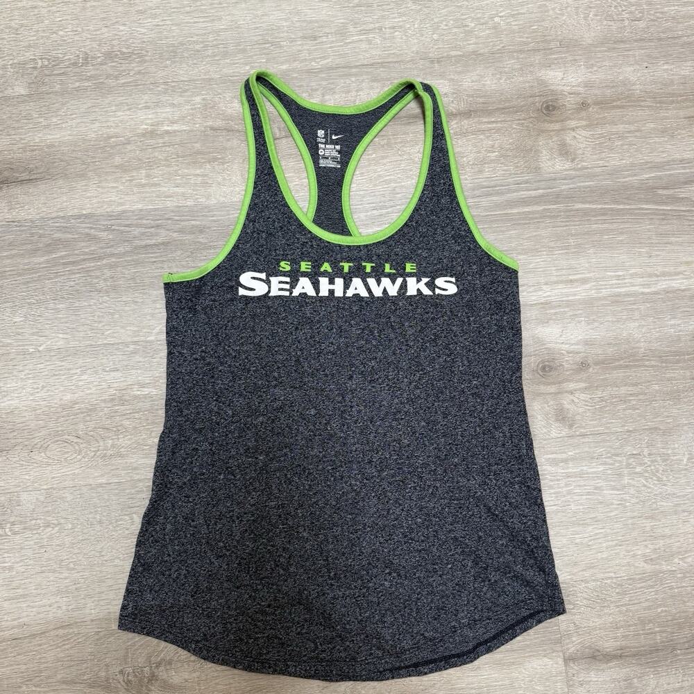 The Nike Tee Seattle Seahawks Tank Top Womens Medium Racer Back Dri-fit NFL